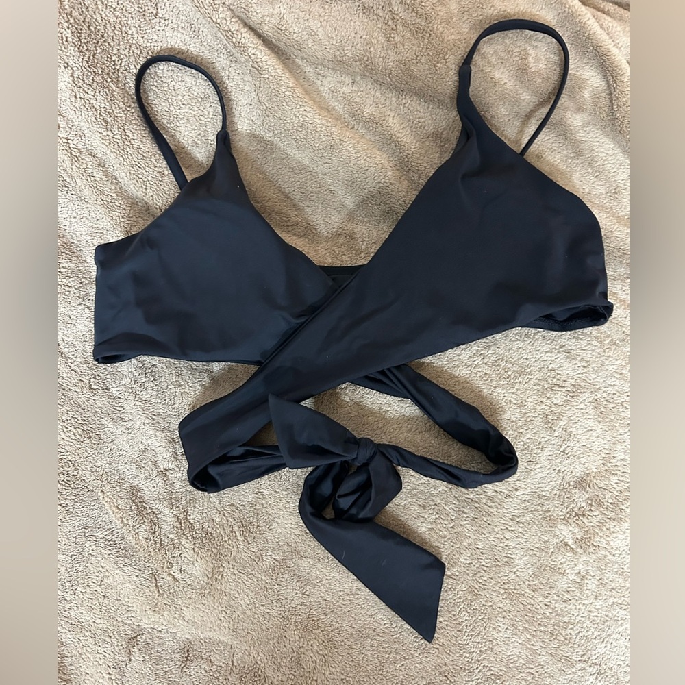Shekini Black Tie Bikini Top